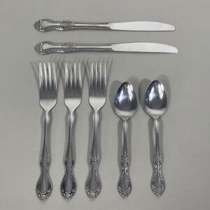 Reed & Barton Rebacraft Candace-Andrea Stainless Steel 7 Piece Flatware Floral